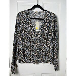 Boden V-Neck Floral Blouse Chintz Floral US 12 T1177 GRN Women’s NWT